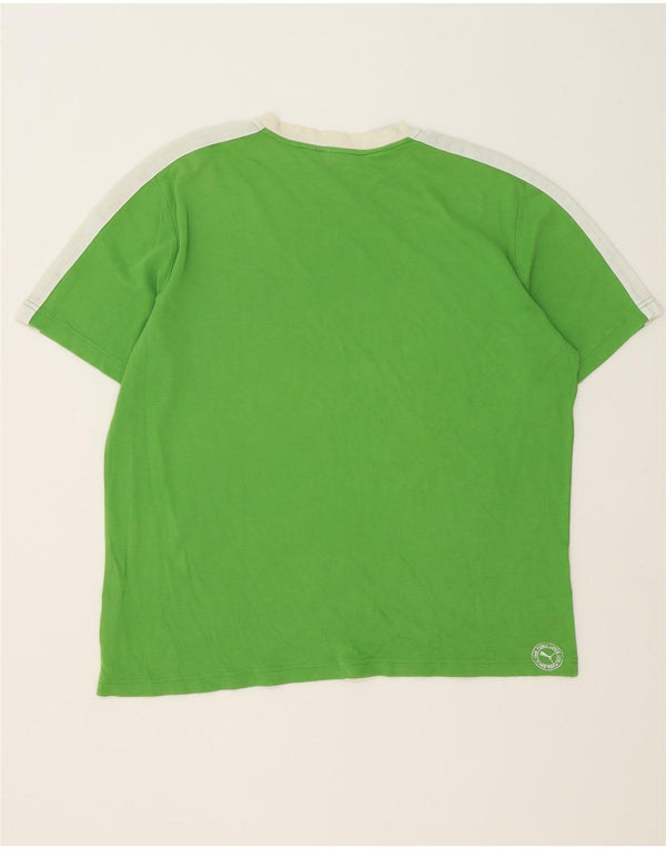 Puma Camiseta Masculina Graphic Top XL Verde Colorblock Algodão