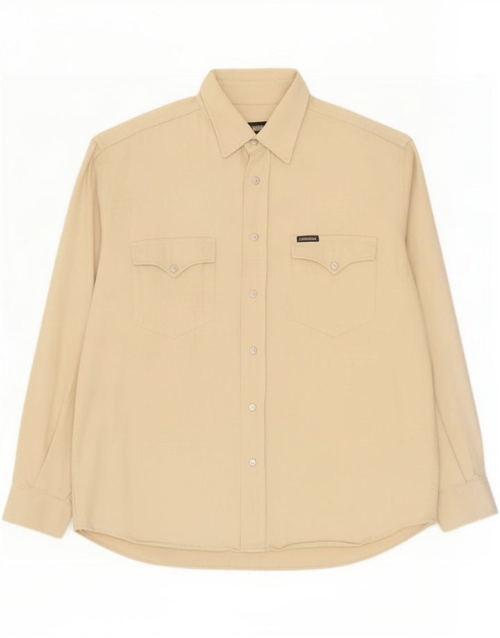 Camisa masculina Carrera grande algodão bege
