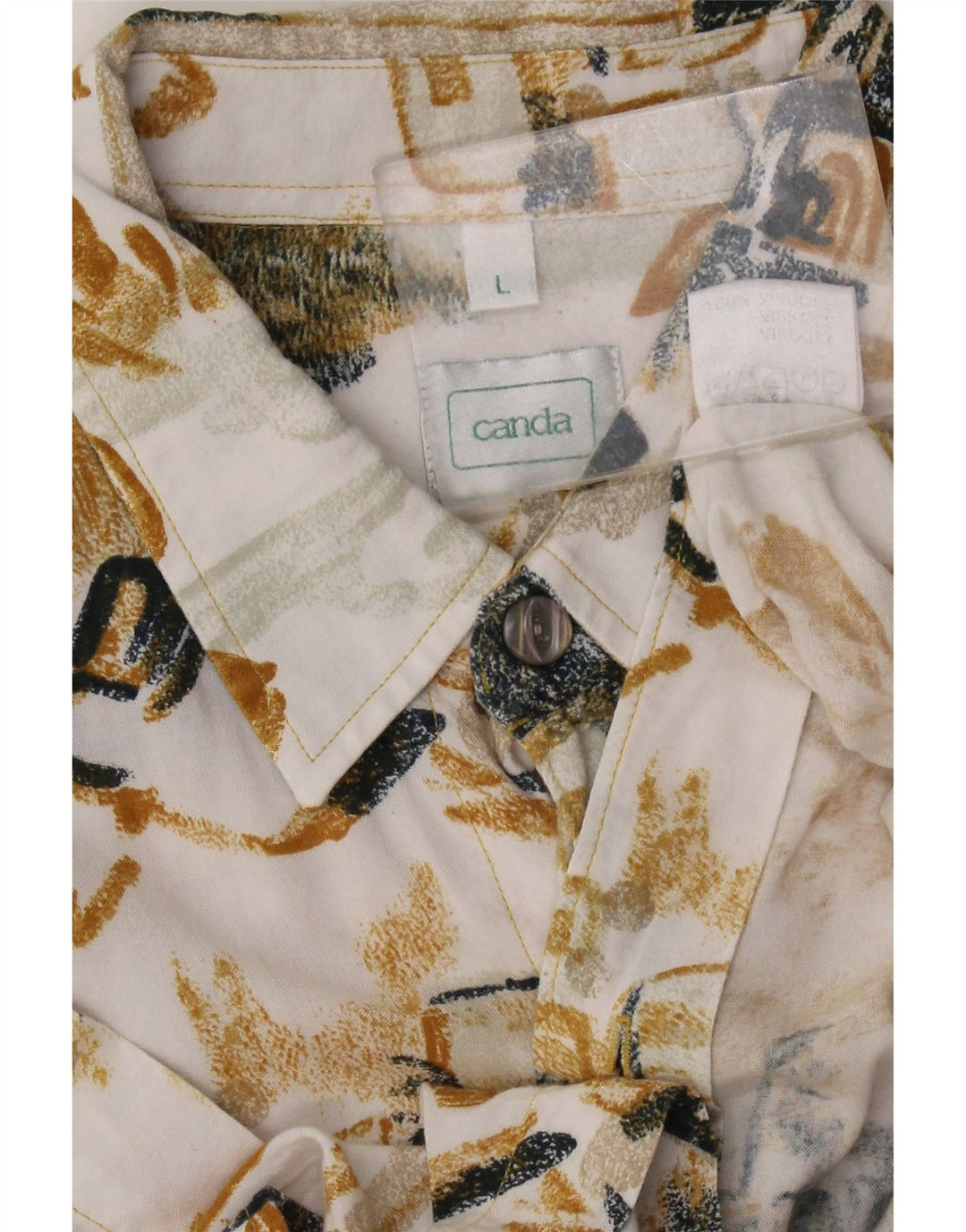 Canda Camisa masculina de manga curta grande multicolorida patchwork viscose