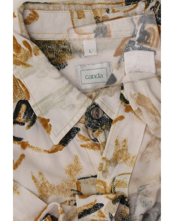 Canda Camisa masculina de manga curta grande multicolorida patchwork viscose