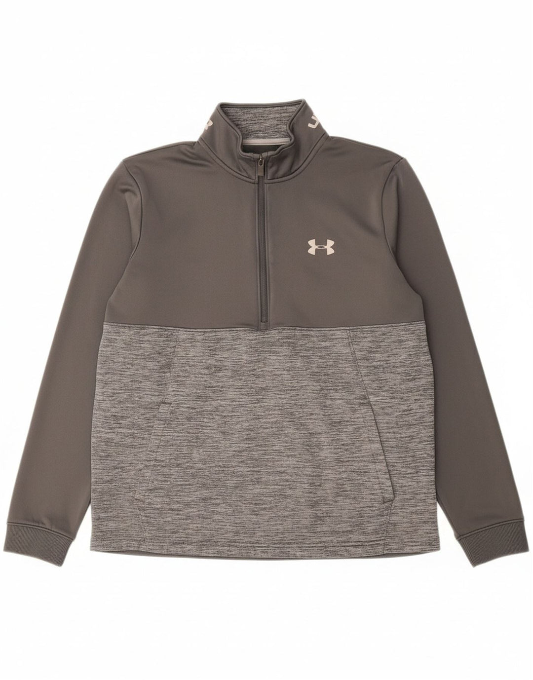 UNDER ARMOUR Mens Cold Gear Moletom Jumper Médio Cinza Colourblock