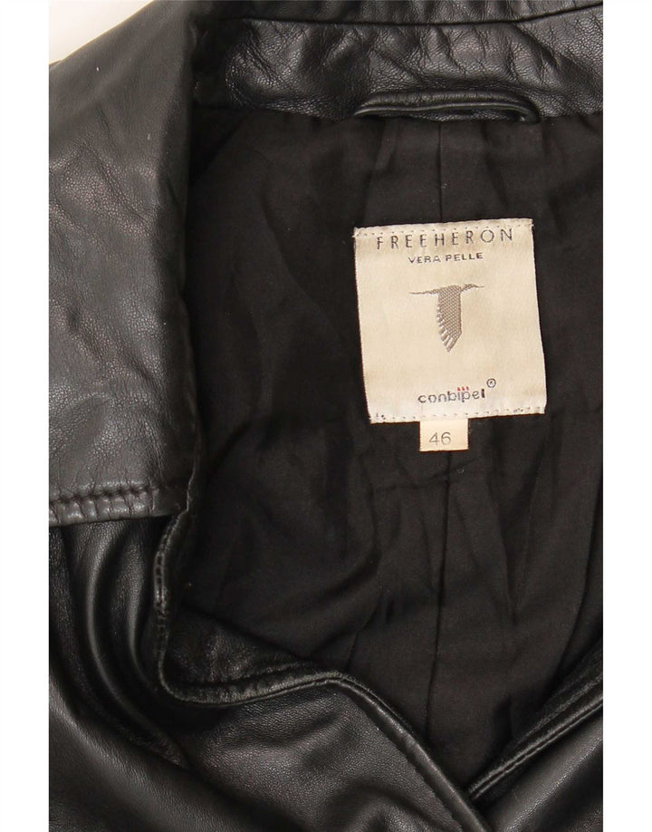 Casaco feminino de couro Free Heron da Conbipel IT 46 grande preto