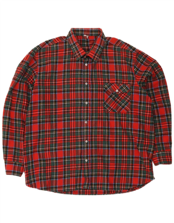 Camisa masculina vintage de flanela XL xadrez vermelho
