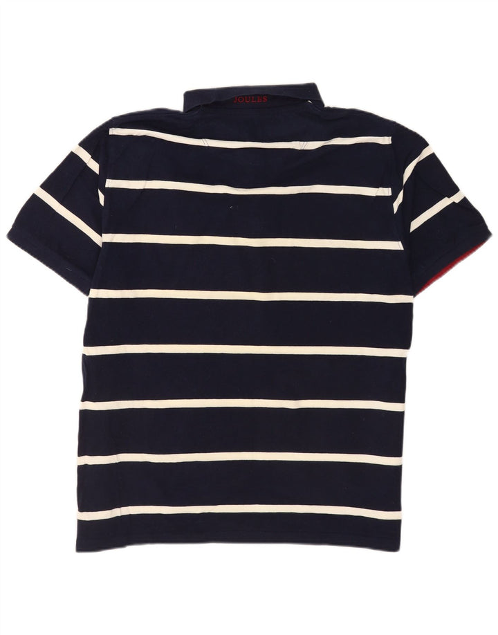 Camisa polo masculina Joules grande algodão listrado azul marinho