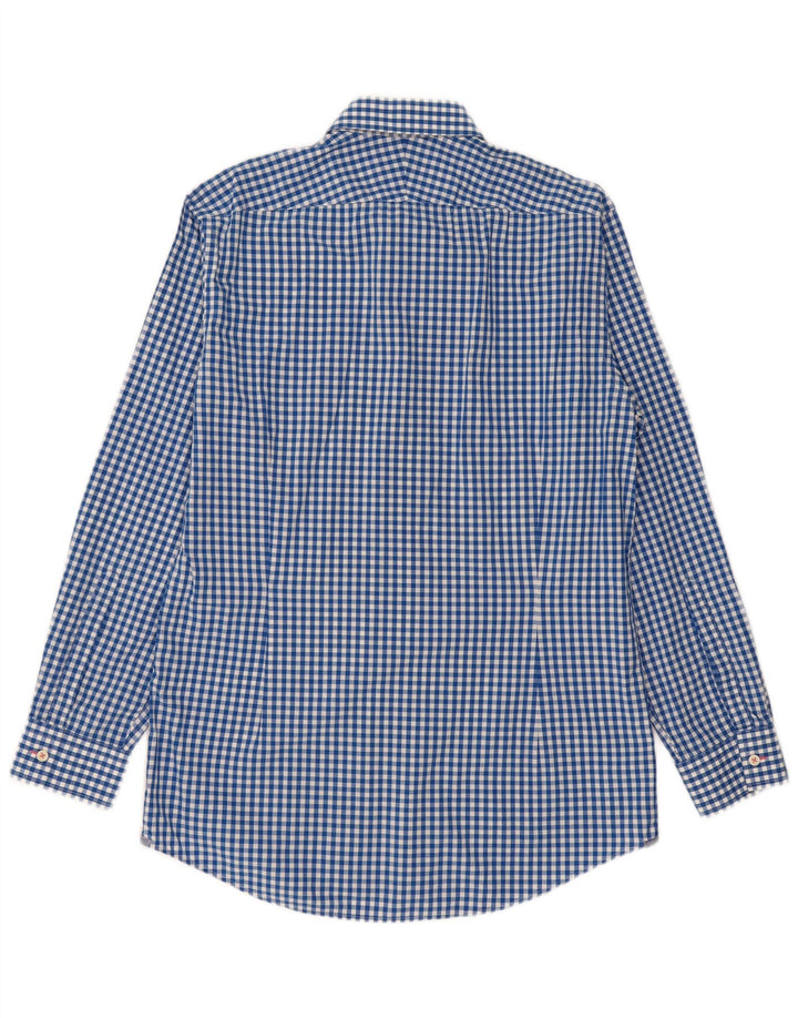 Camisa masculina Charles Tyrwhitt extra slim fit tamanho 41/16 grande azul guingão