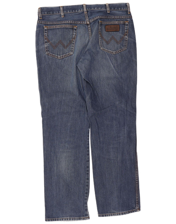 Wrangler Masculino Texas Straight Jeans W38 L32 Azul Algodão