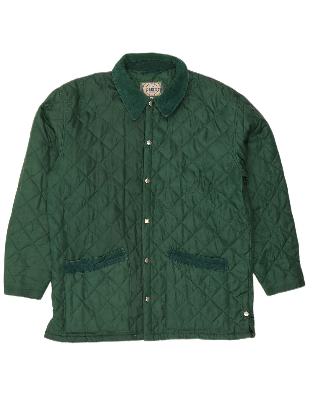 Jaqueta acolchoada masculina vintage UK 40 grande nylon verde