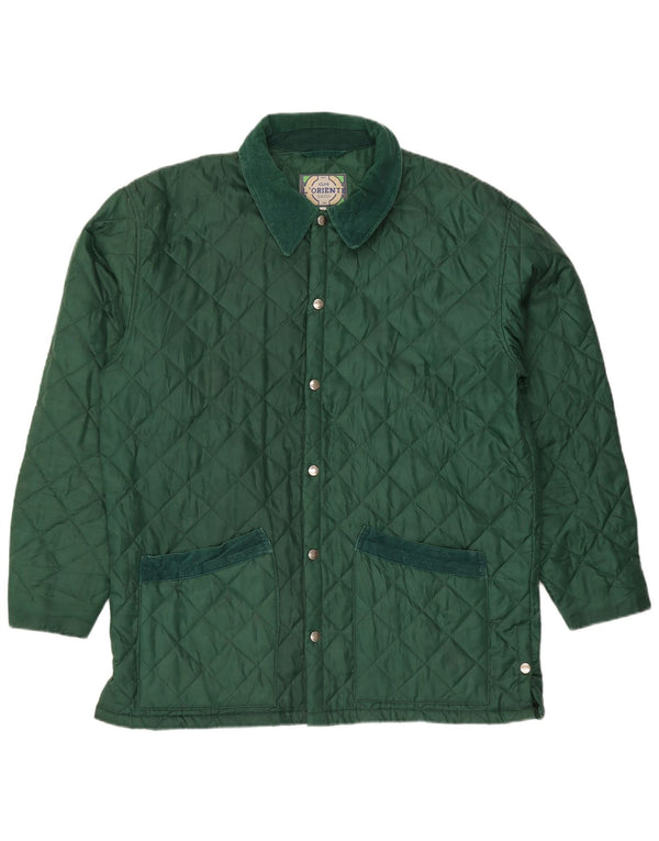 Jaqueta acolchoada masculina vintage UK 40 grande nylon verde