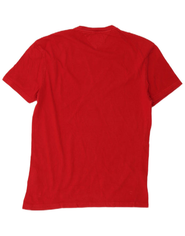 Camiseta masculina Tommy Hilfiger Regular Fit com estampa gráfica pequena de algodão vermelho