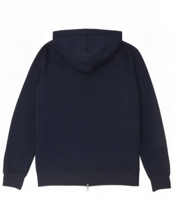Adidas masculino zip moletom com capuz médio algodão azul marinho