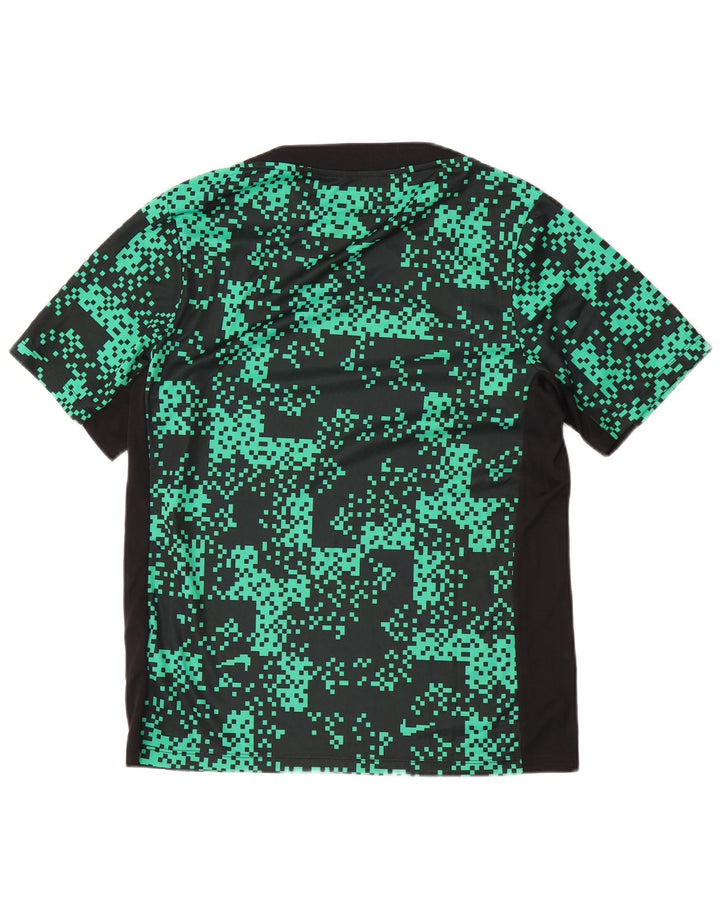 Camiseta masculina Nike Dri Fit Abstract Pattern Slim Top Verde Médio Poliéster