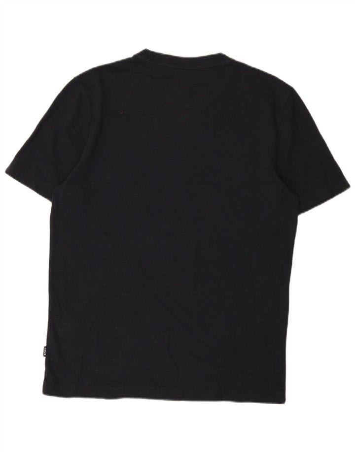 Camiseta masculina Hugo Boss Top médio algodão azul marinho