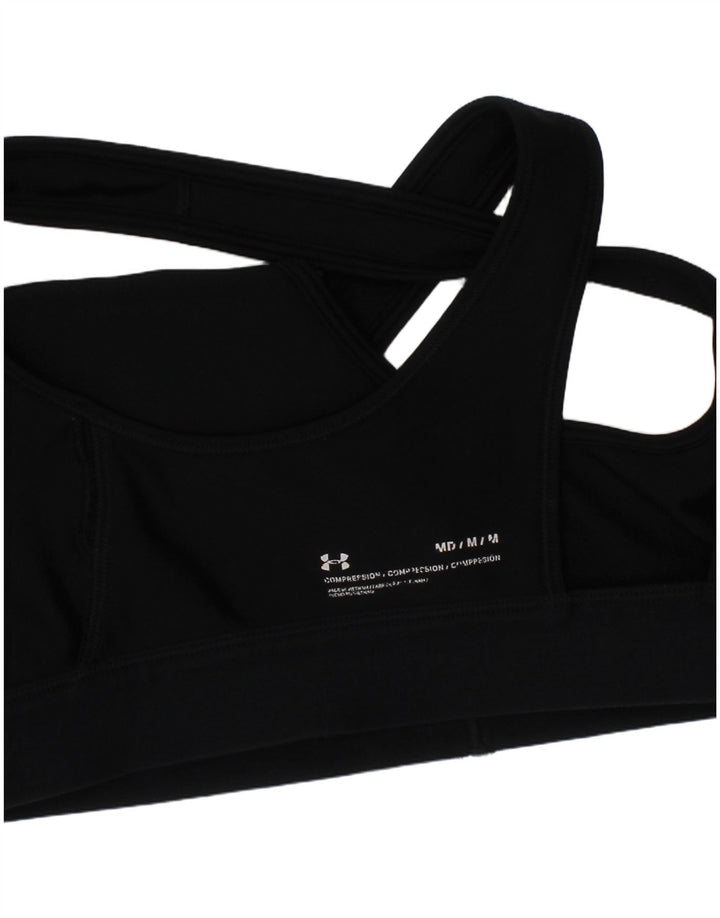Sutiã esportivo gráfico de compressão feminino Under Armour Top médio preto esportivo