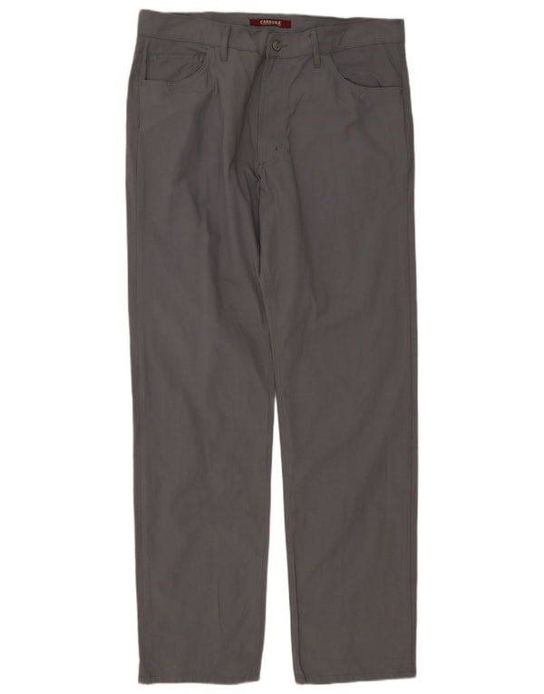 Carrera Calça masculina reta casual W38 L34 algodão cinza