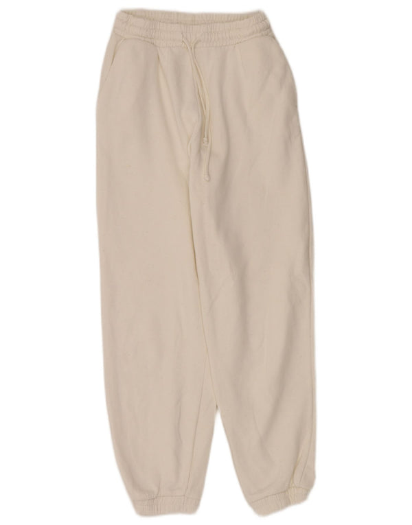 Calça de treino feminina Zara Joggers UK 8 pequeno branco