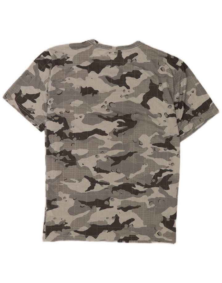 Camiseta Nike Masculina Dri Fit Top Grande Cinza Camuflagem Poliéster