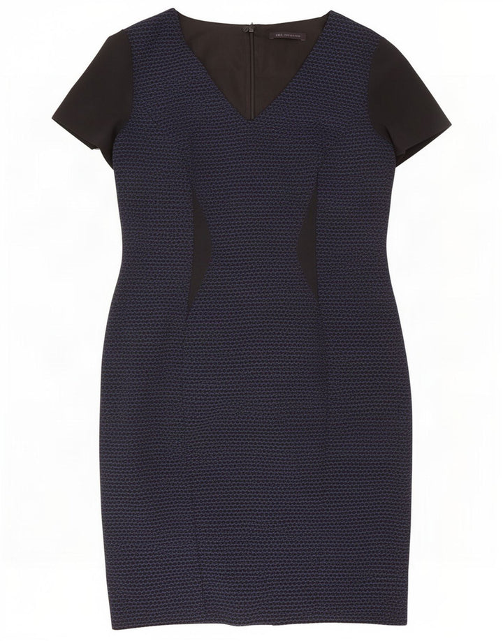 Vestido bainha feminino Marks & Spencer Reino Unido 14 bloco colorido azul marinho médio