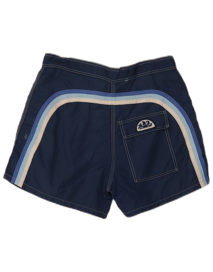 Shorts de natação masculino SUNDEK pequeno nylon listrado azul marinho