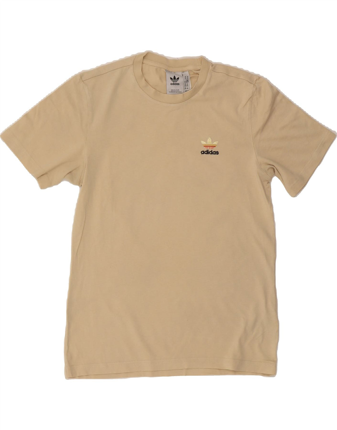 ADIDAS Mens Graphic T-Shirt Top XS Beige Cotton Vintage Adidas and Second-Hand Adidas from Messina Hembry 