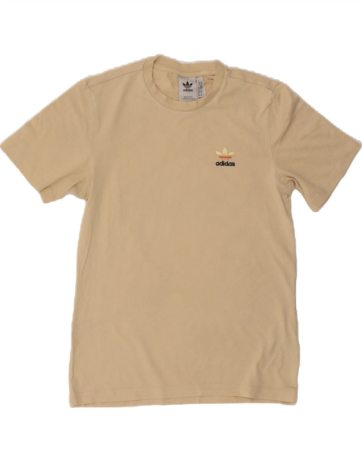 ADIDAS Mens Graphic T-Shirt Top XS Beige Cotton Vintage Adidas and Second-Hand Adidas from Messina Hembry 