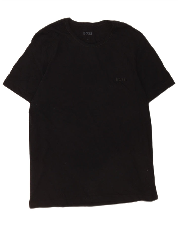 Camiseta masculina Hugo Boss Top médio algodão preto