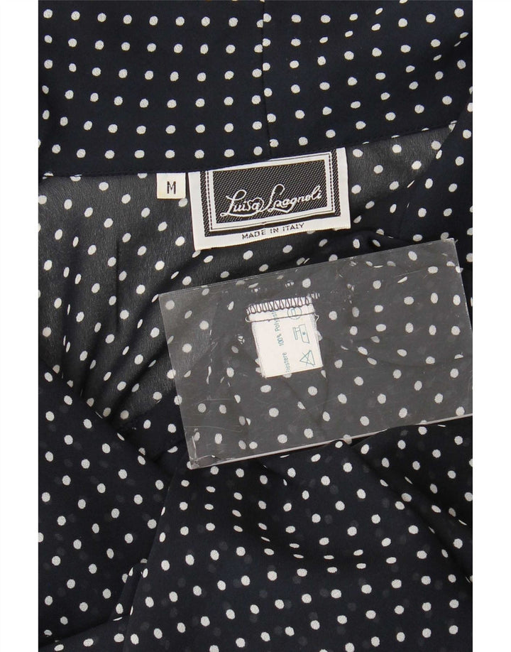 Túnica feminina Luisa Spagnoli Longline manga comprida Reino Unido 14 médio azul marinho