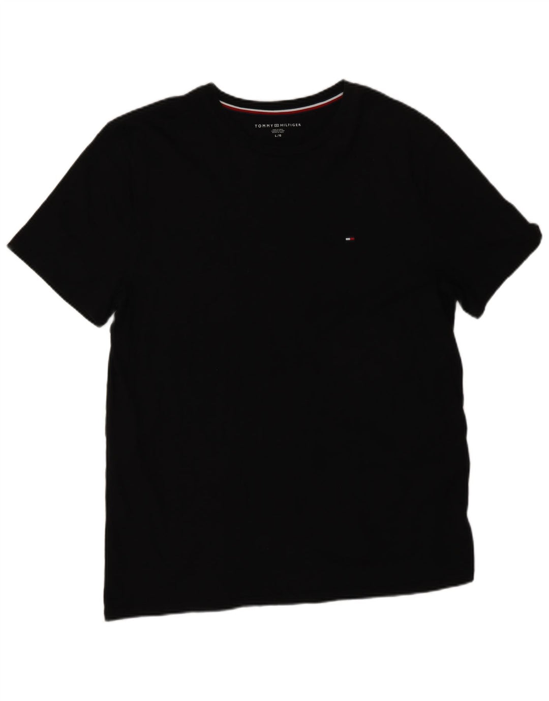 Tommy Hilfiger Camiseta masculina grande de algodão preto