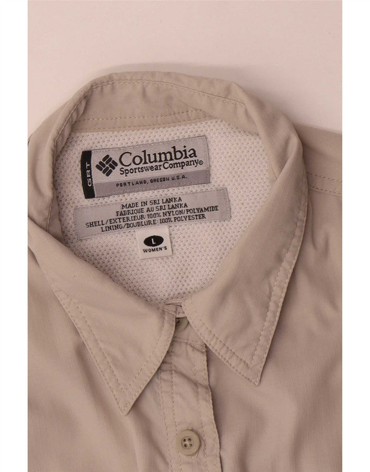 Camisa feminina sem mangas Columbia UK 16 grande bege