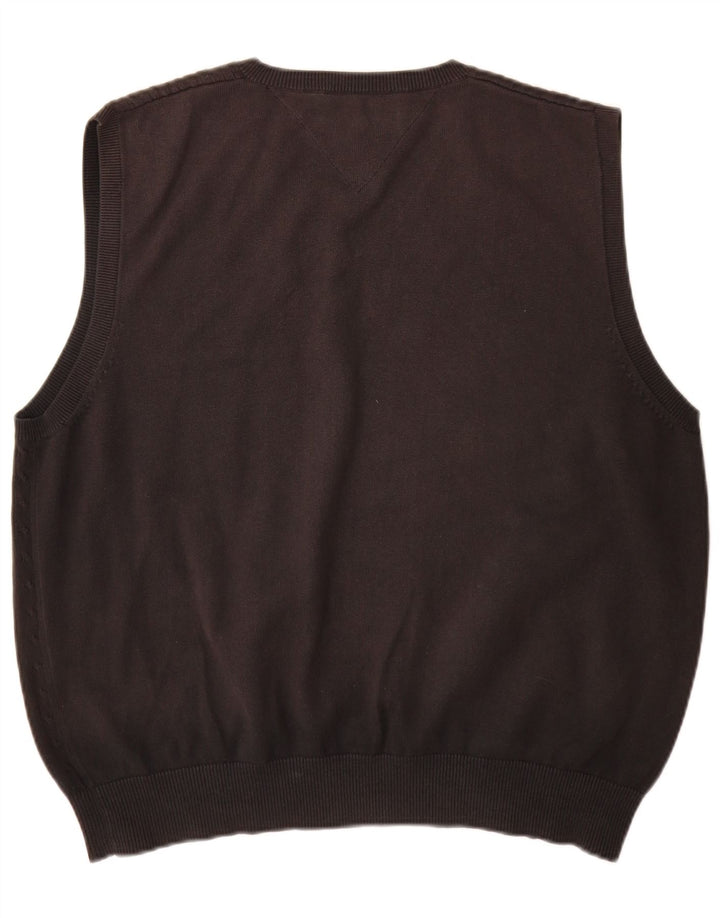 Regata masculina Tommy Hilfiger com colete grande de algodão preto