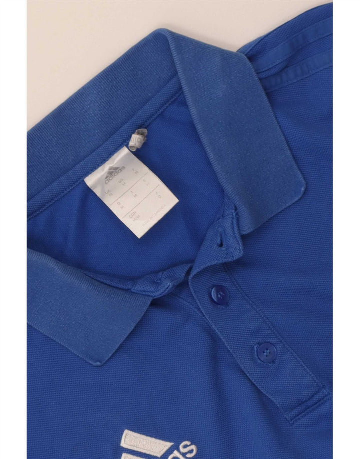 Adidas Mens Climalite Polo Camisa Azul Médio