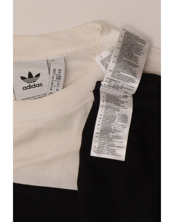 Camiseta masculina Adidas Top médio preto colorblock algodão