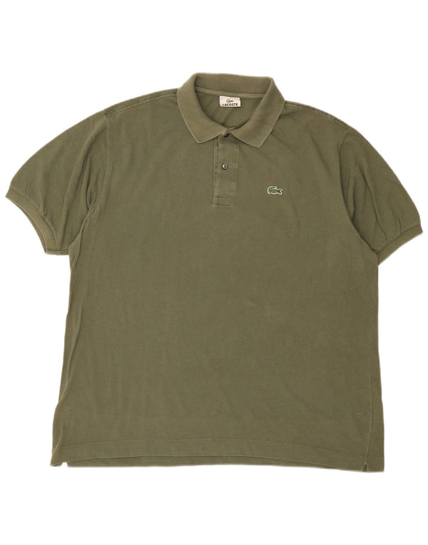 Camisa polo masculina Lacoste tamanho 7 2XL algodão verde