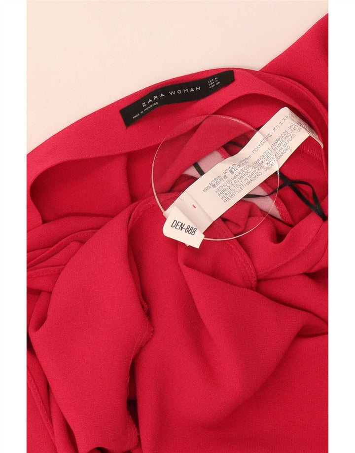 Blusa feminina Zara UK 12 poliéster rosa médio