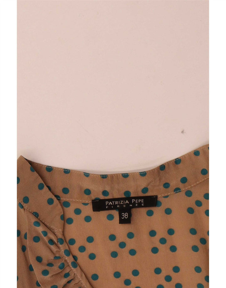 Patrizia Pepe Blusa feminina Top IT 38 XS Bege Polka Dot