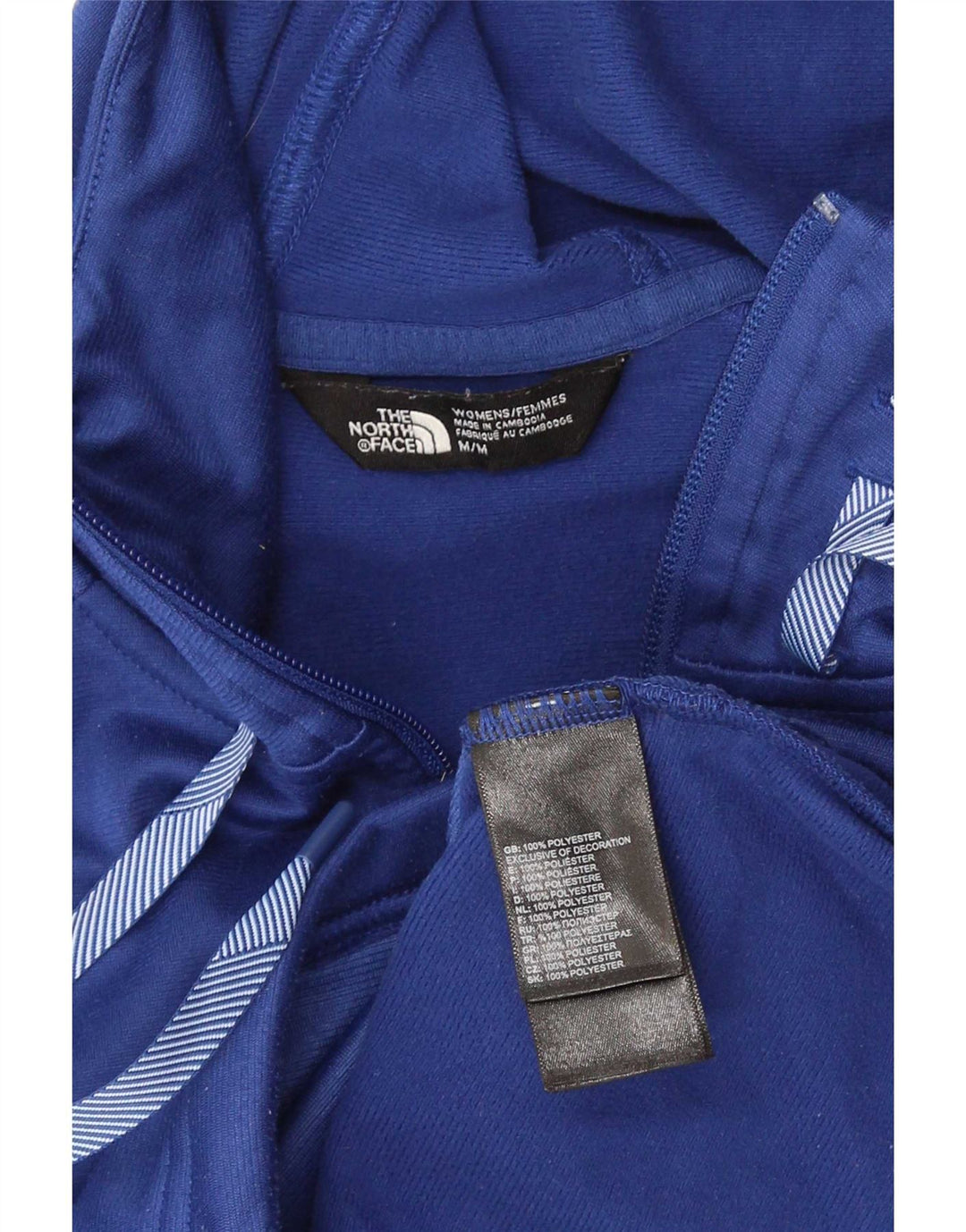 Suéter feminino com capuz e zíper The North Face Reino Unido 12 poliéster azul médio