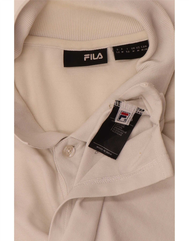 Camisa polo masculina Fila algodão branco médio