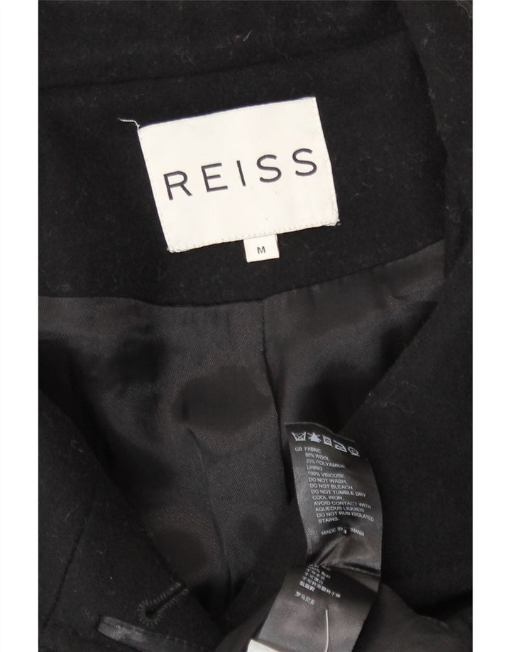 Sobretudo militar feminino Reiss UK 12 lã preta média