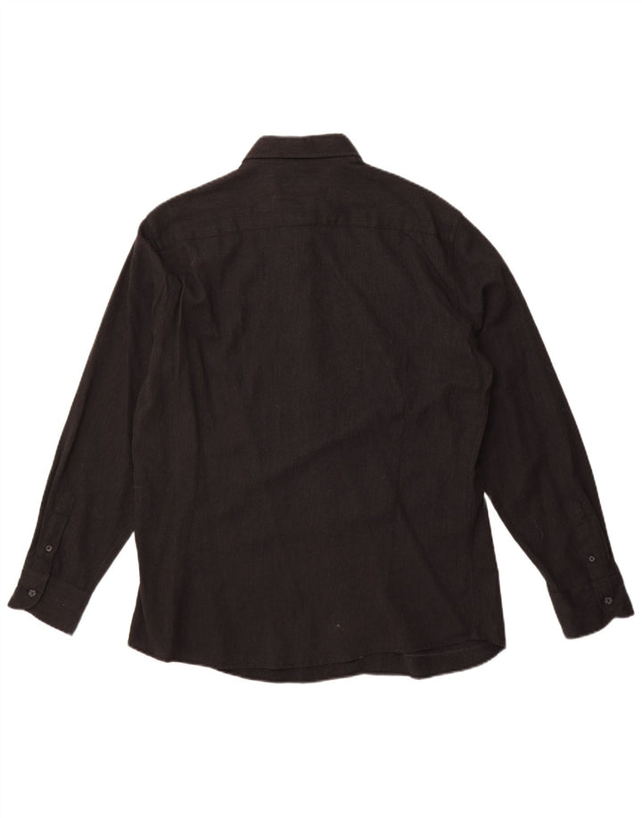 Camisa masculina Massimo Dutti grande algodão preto