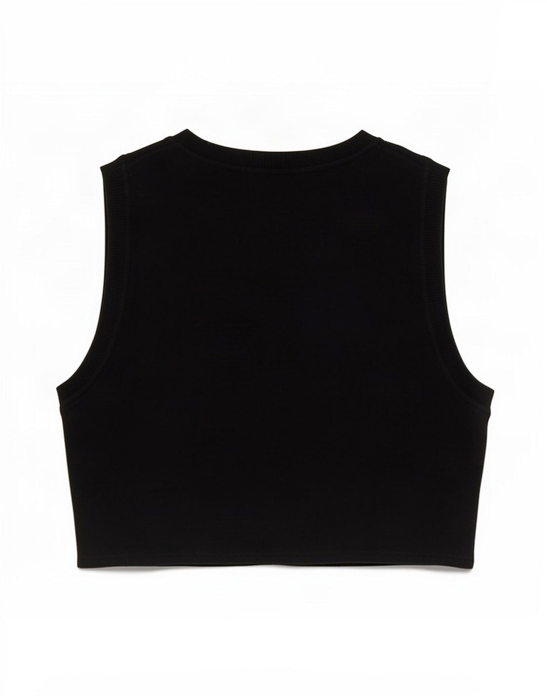Zara Womens Crop Vest Top UK 12 Medium Black Viscose