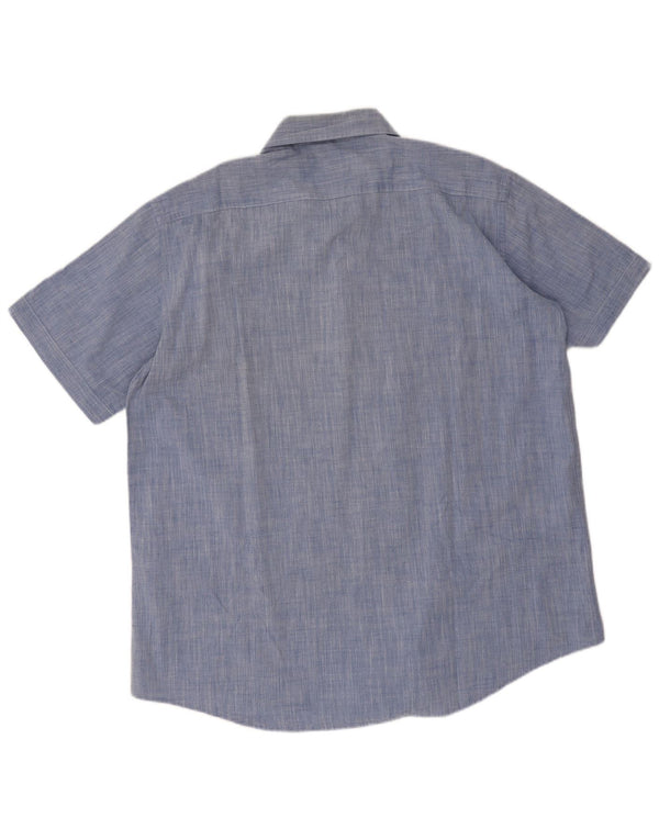 Camisa masculina de manga curta Carrera 2XL algodão azul