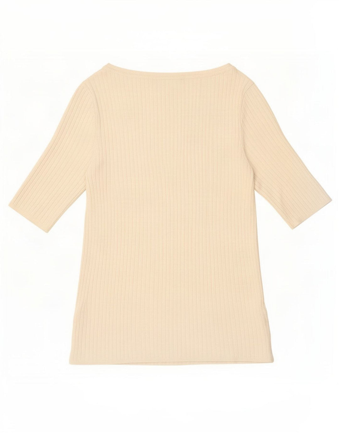 Top feminino Marks & Spencer manga 3/4 UK 12 médio off white viscose
