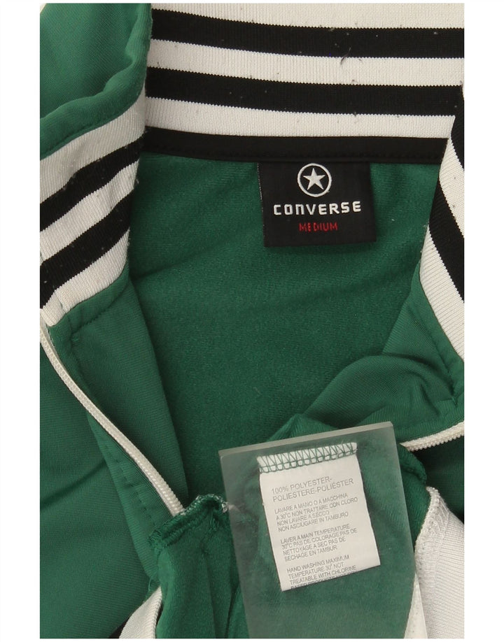Converse Womens Tracksuit Top Jacket UK 14 Medium Green Colourblock