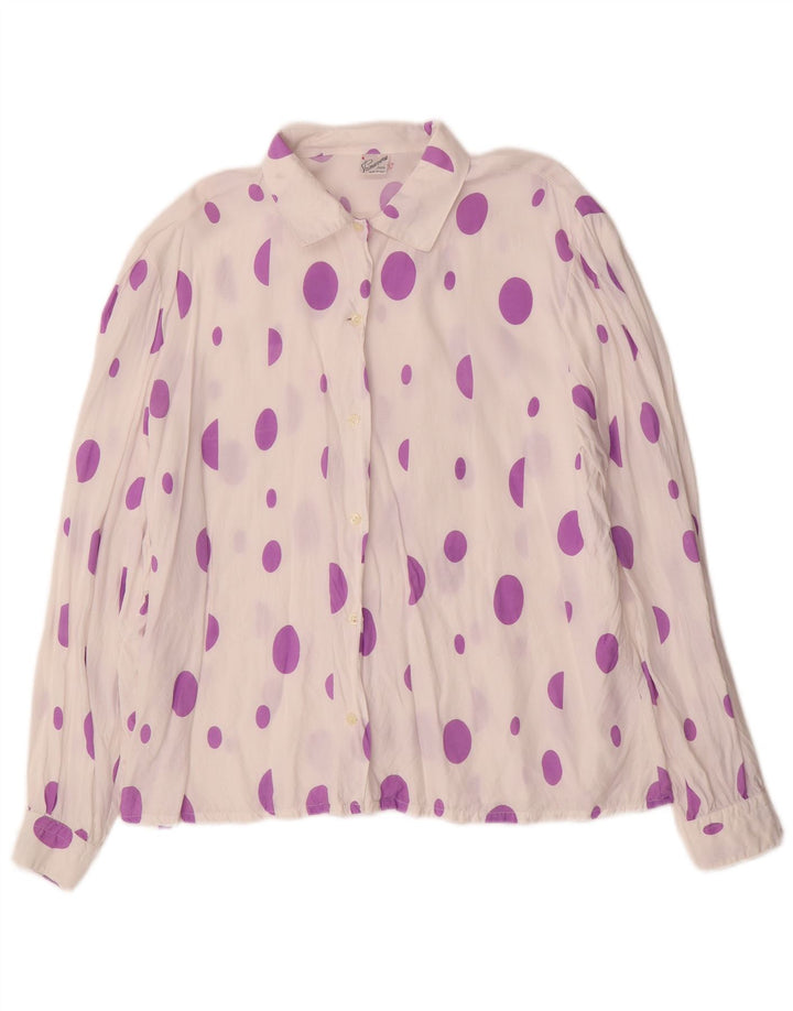 Blusa feminina Primavera Firenze UK 14 médio branco manchado