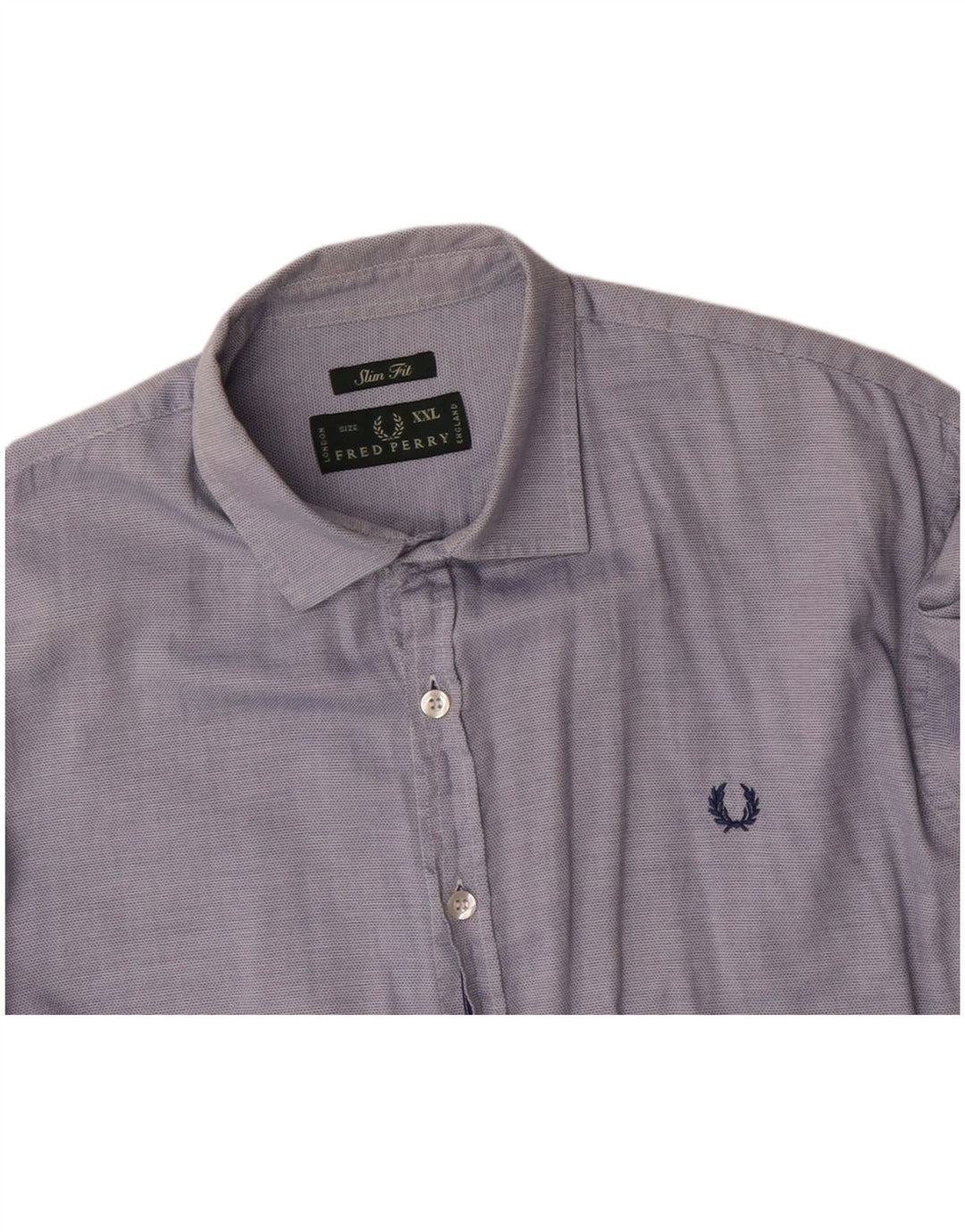 FRED PERRY Camisa masculina slim fit 2XL algodão azul