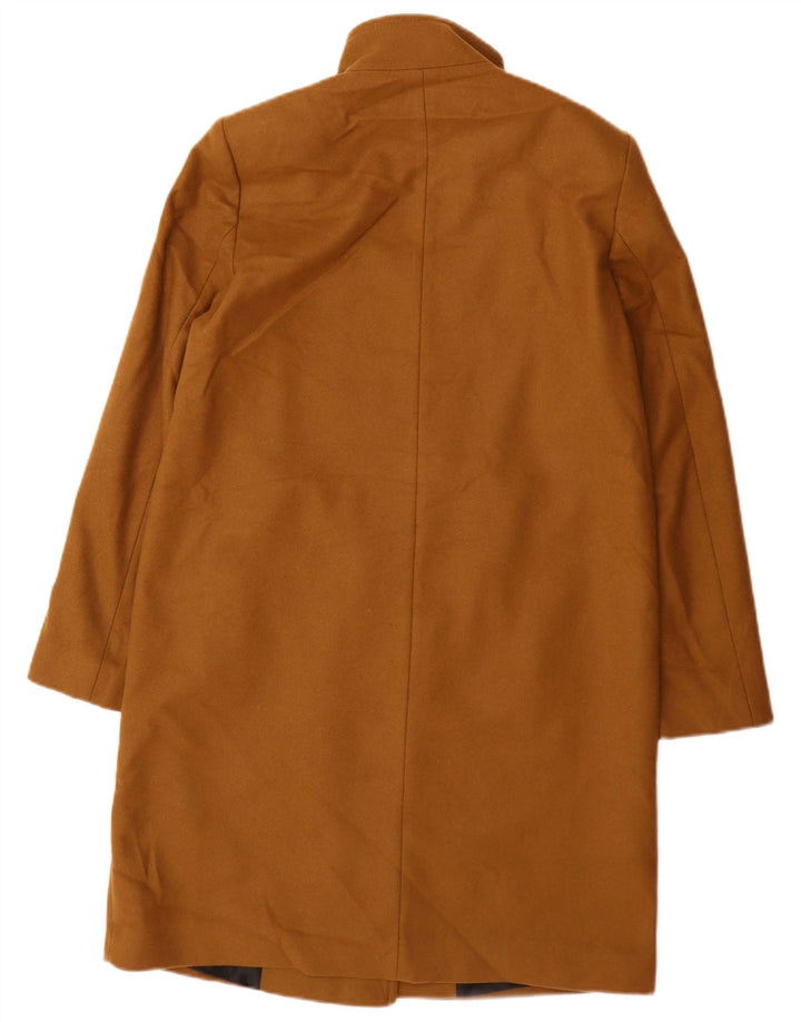 Casaco feminino Zara com peito duplo Reino Unido 10 lã bege pequena
