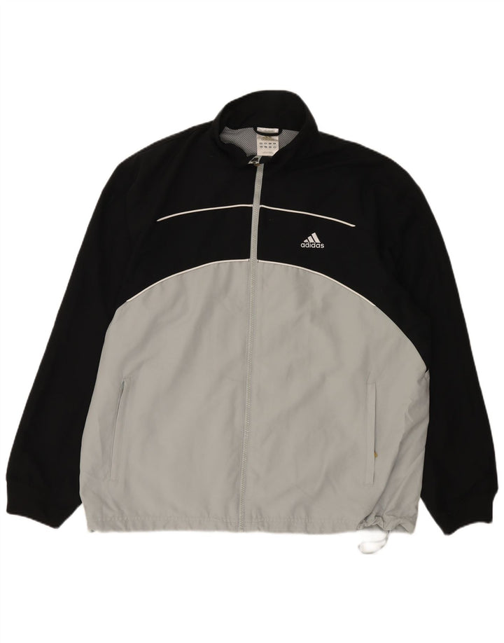 Adidas Mens Rain Jacket UK 44/46 Grande Branco Colorblock Poliéster