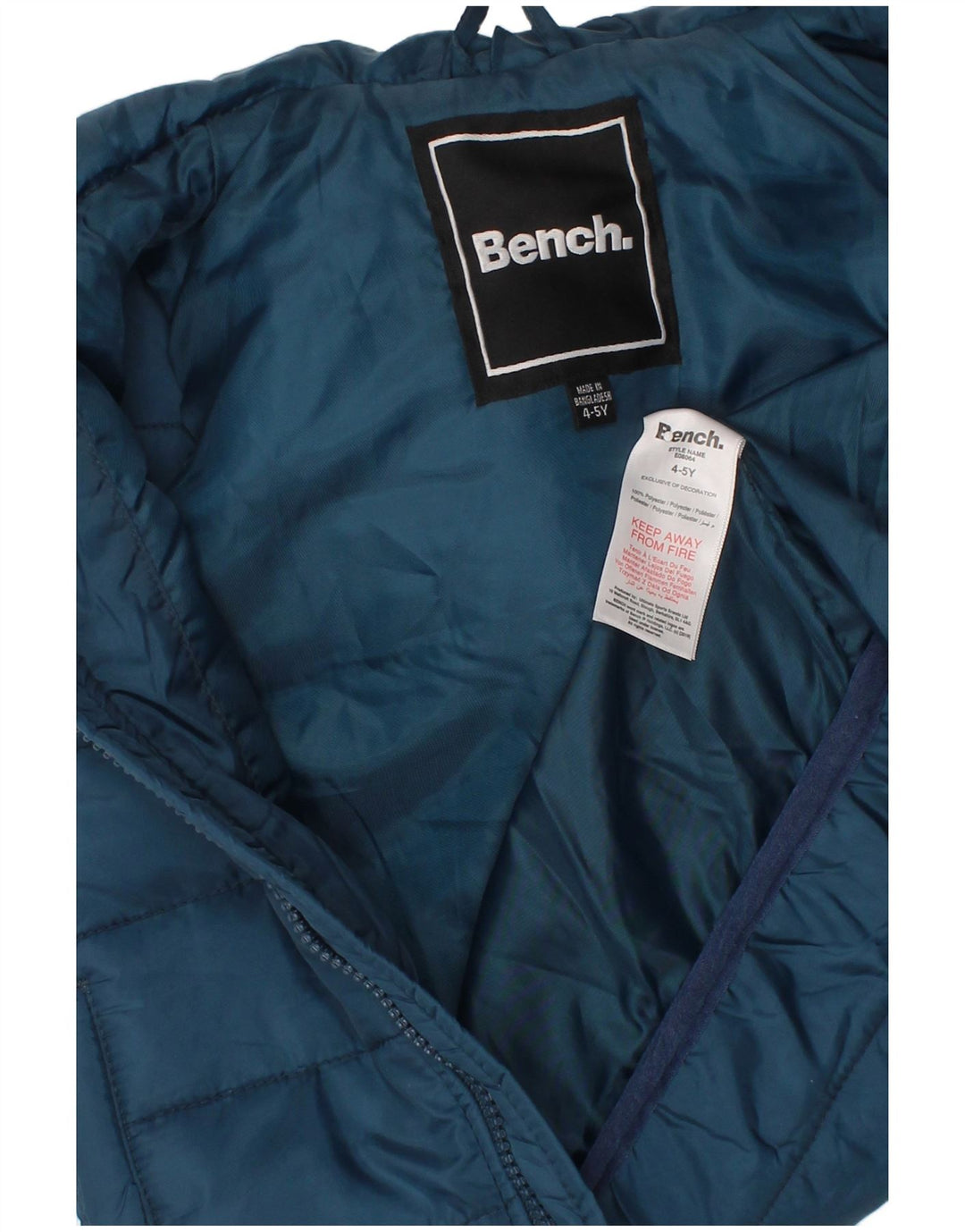 Colete acolchoado com capuz para meninos BENCH 4-5 anos poliéster azul