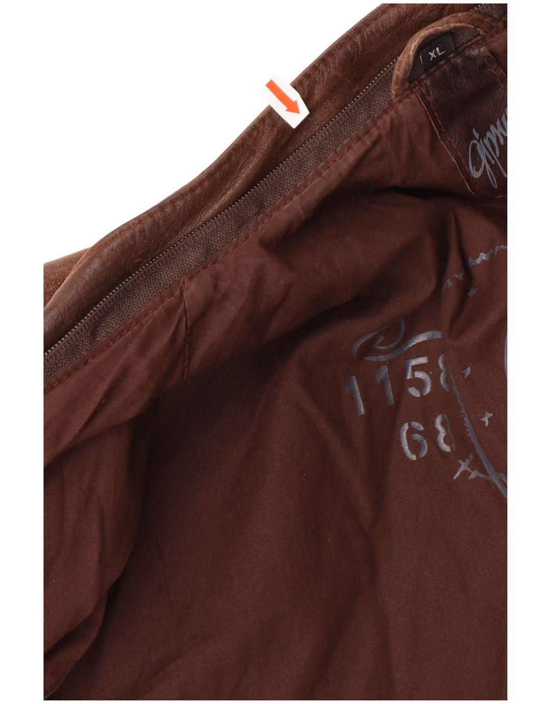 Jaqueta masculina de couro slim GIPSY Reino Unido 42 XL couro marrom