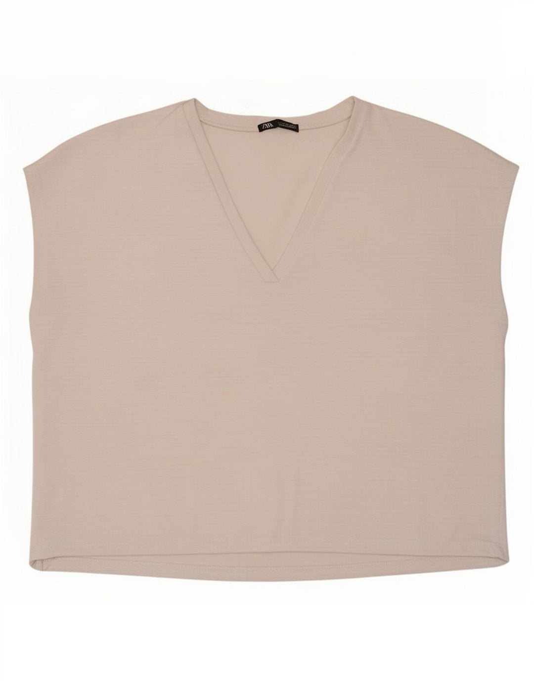Zara Womens Oversized Vest Top UK 10 Pequeno Poliéster Branco