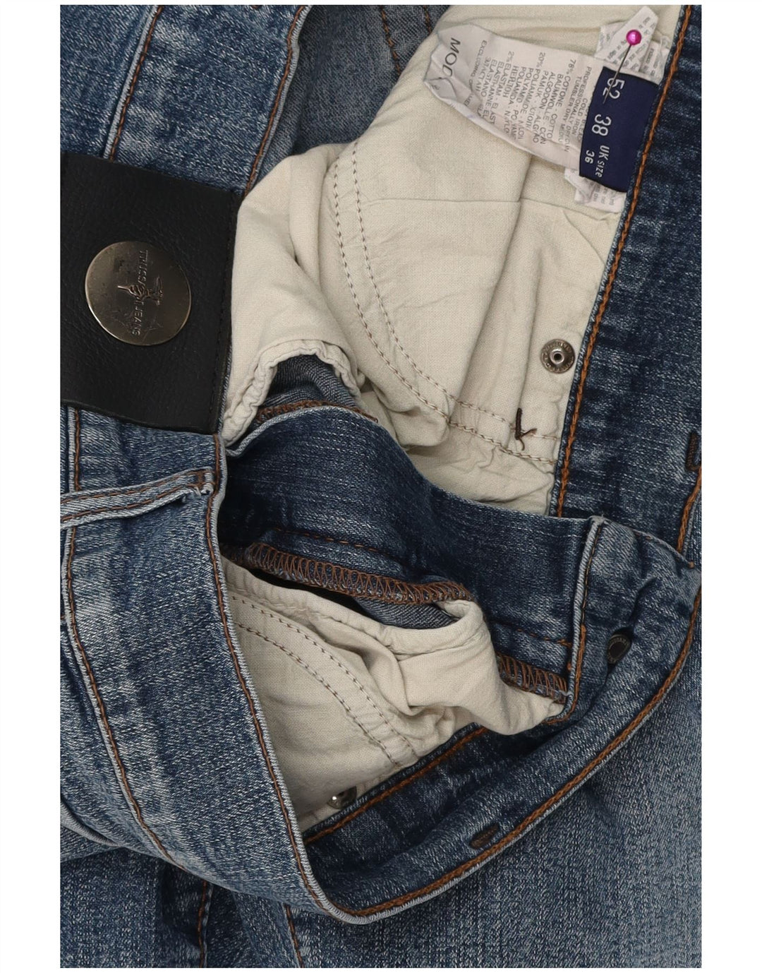 Jeans retos masculinos TRUSSARDI W36 L31 algodão azul